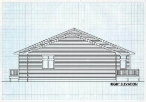 Log Home Right Elevation - Washington