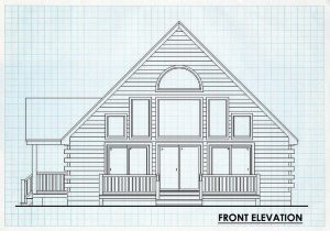 Log Cabin Home Front Elevation - West Branch