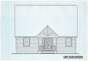 Log Cabin Home Left Elevation - West Branch