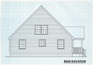 Log Cabin Home Rear Elevation - West Branch