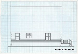 Log Cabin Home Right Elevation - West Branch