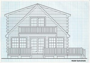 Log Home Front Elevation - Westchester