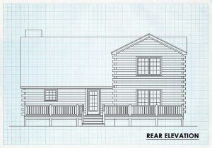 Log Home Rear Elevation - Westcliffe