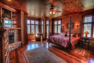 Log Home Bedroom Interior - Whitebirch