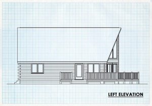 Log Home Left Elevation - Whitebirch