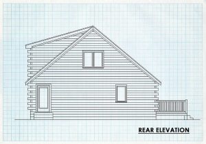 Log Home Rear Elevation - Whitebirch