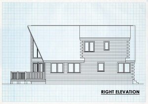 Log Home Right Elevation - Whitebirch