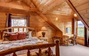 Log Home Bedroom Interior - White Springs