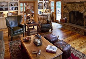 Log Home Living Room - White Springs