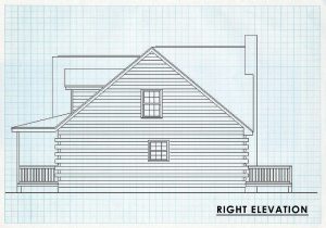 Log Home Right Elevation - White Springs