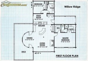 Log Home First Floor Plan - Willow Ridge