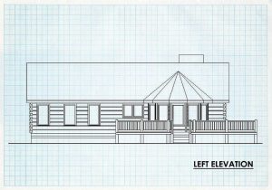 Log Home Left Elevation - Willow Ridge