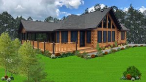 Log Home Exterior - Willow Ridge