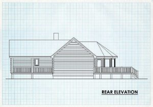 Log Home Rear Elevation - Willow Ridge