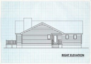 Log Home Right Elevation - Willow Ridge