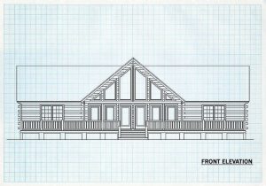 Log Home Front Elevation - Winchester