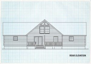 Log Home Rear Elevation - Winchester