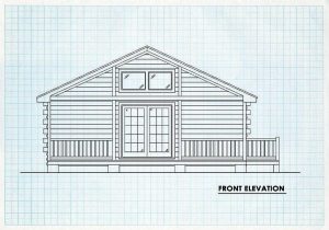 Log Cabin Front Elevation - Winter Camp