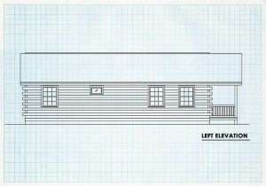 Log Cabin Left Elevation - Winter Camp