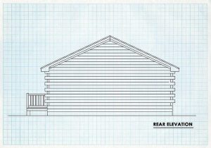 Log Cabin Rear Elevation - Winter Camp