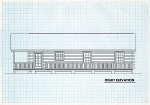 Log Cabin Right Elevation - Winter Camp