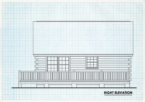 Log Cabin Right Elevation - Woodsman