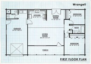 Log Cabin First Floor Plan - Wrangell