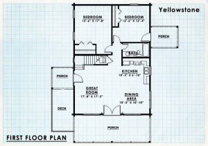 Log Home First Floor Plan - Yellowstone