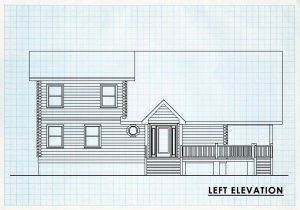 Log Home Left Elevation - Yellowstone