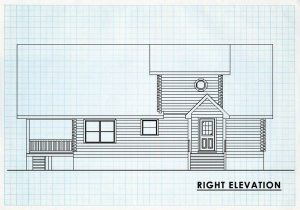 Log Home Right Elevation - Yellowstone