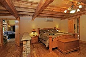 Log Home Bedroom Interior - Yosemite