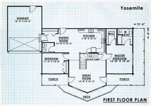 Log Home First Floor Plan - Yosemite