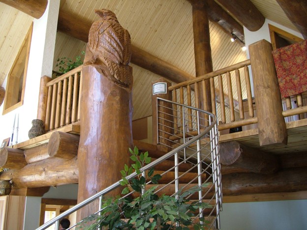 Space Saving Staircases in a Small Log Cabin