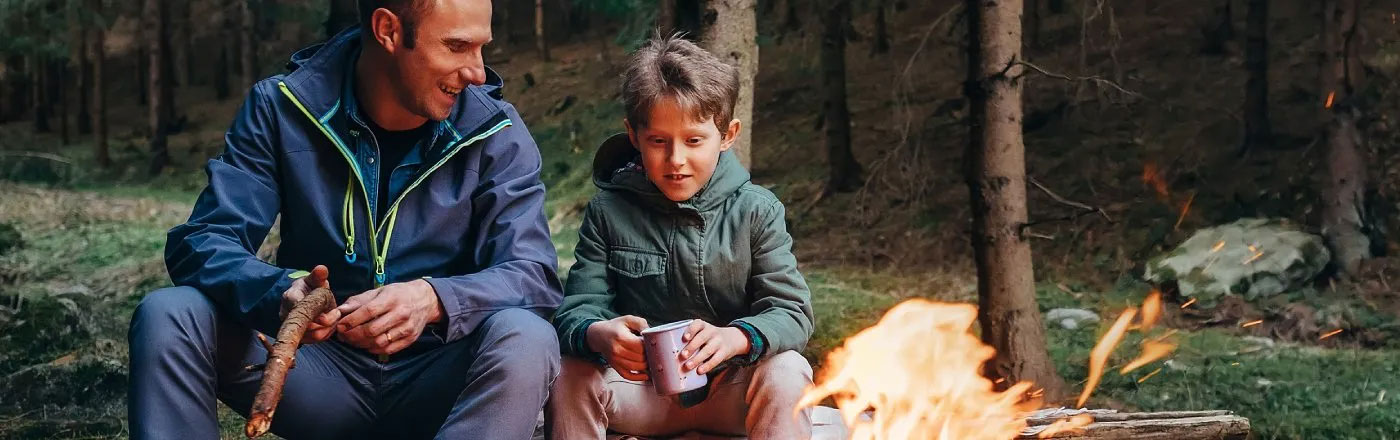 Buy Sitting by a Campfire With His Dad