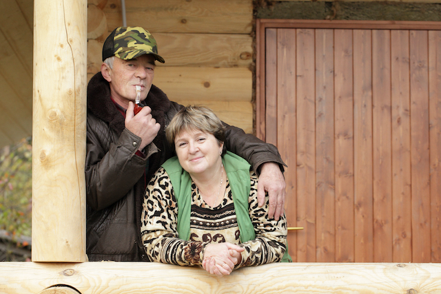 Portrait of middle-aged couple outdoor