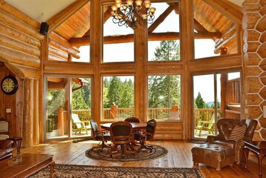 Mixing Materials For Log Cabin Interior Design | ELoghomes