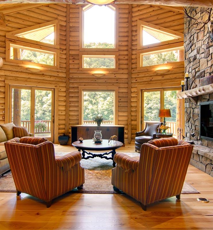 Log cabin interior