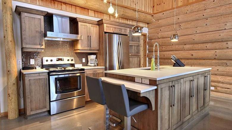 eLoghomes log cabin kitchens